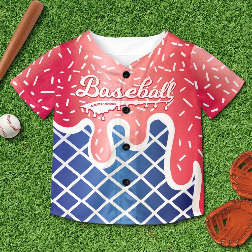 Ice Cream - Red, White and Blue - Dugouts N Dingers Kids and Youth Baseball Jersey Without Piping