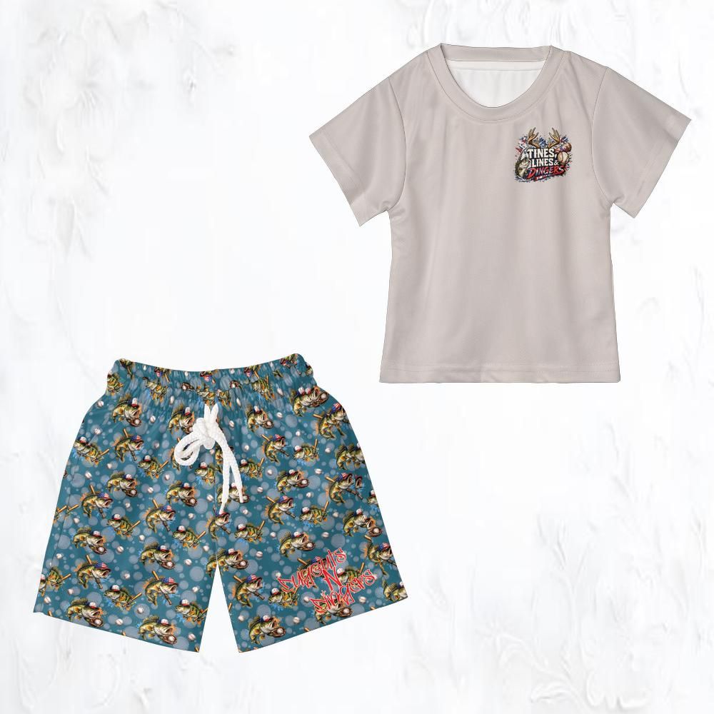 Dugouts N Dingers - The Big Catch - Toddler TShirt Shorts Set