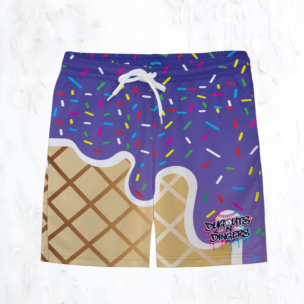 Dugouts N Dingers - Purple Ice Cream - Youth Shorts