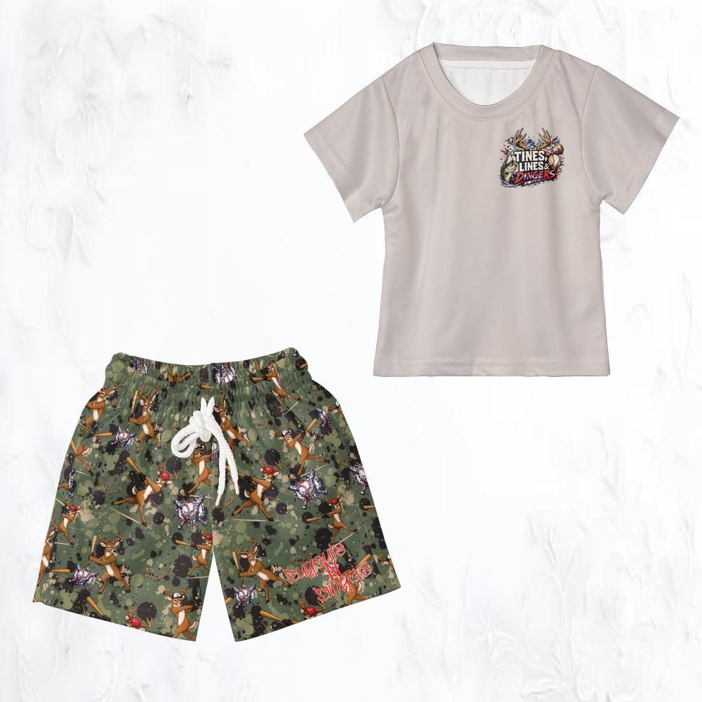 Dugouts N Dingers - Deer Camp - Toddler TShirt Shorts Set