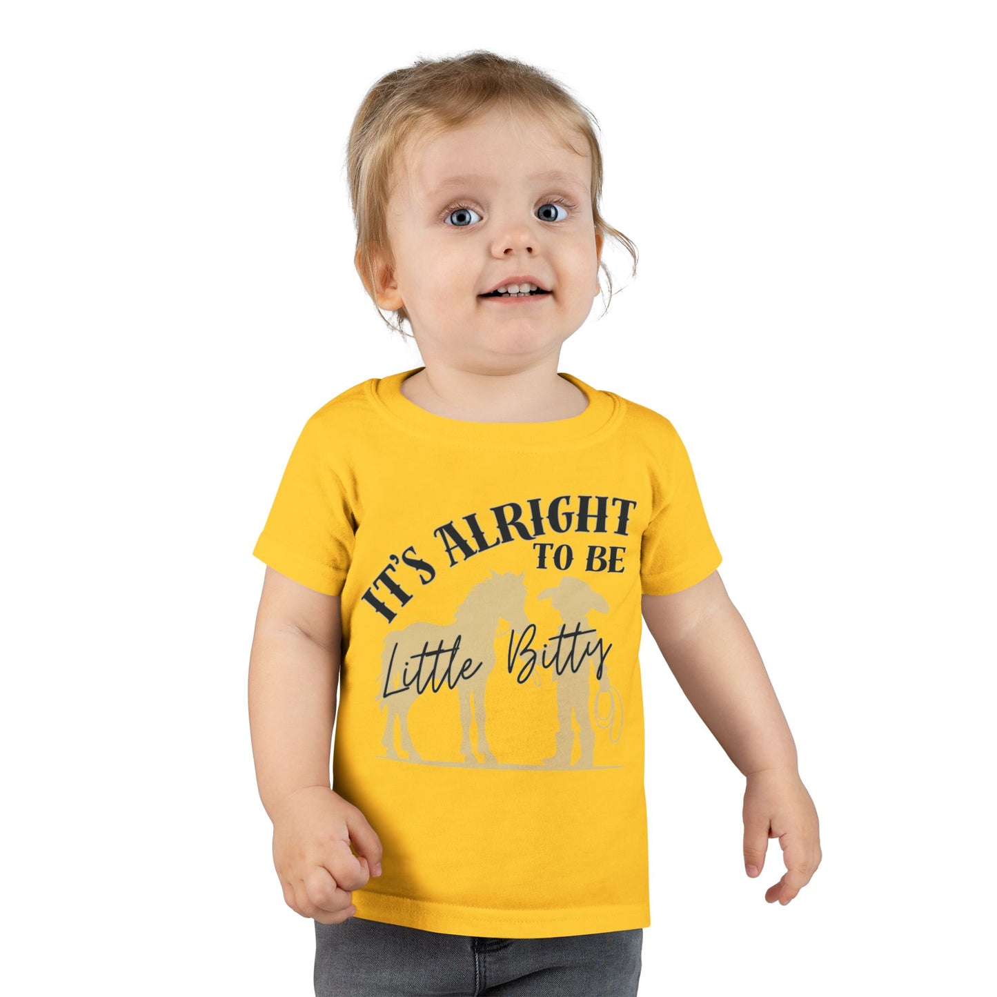 Toddler T-Shirt - "It's Alright to Be Little Bitty" - Cute Yellow Tee for Kids
