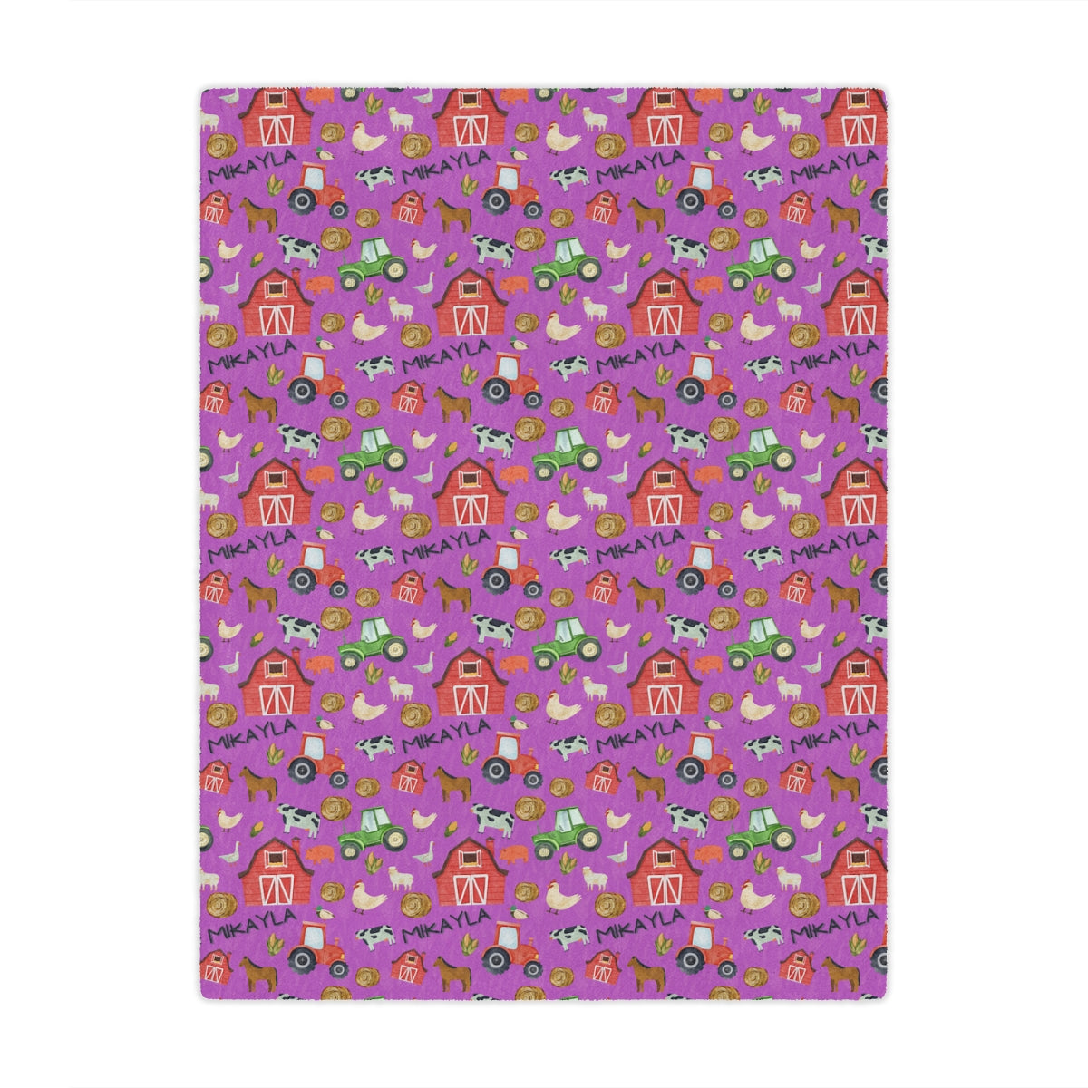 Personalized Name Blanket – Cozy Custom Blanket for Everyone (Farm, Safari, Floral + More Themes)