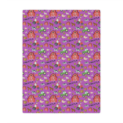 Personalized Name Blanket – Cozy Custom Blanket for Everyone (Farm, Safari, Floral + More Themes)