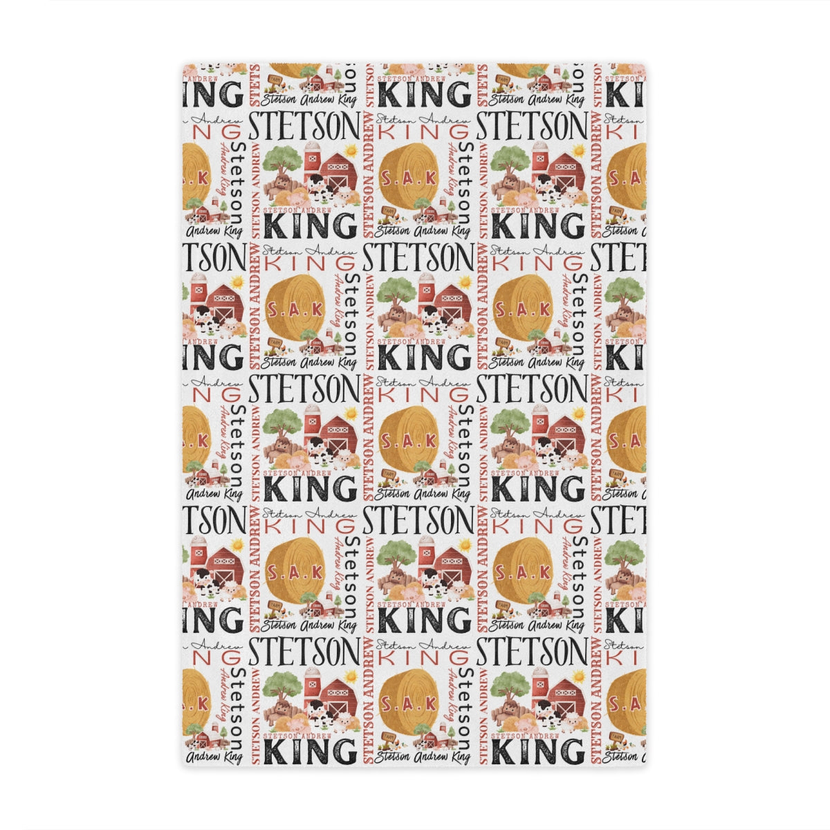 Personalized Name Blanket – Cozy Custom Blanket for Everyone (Farm, Safari, Floral + More Themes)