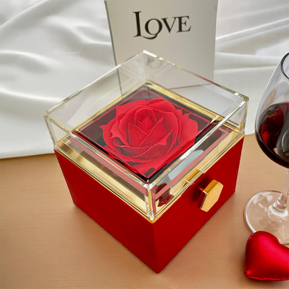 Love Knot Necklace with Preserved Rose Gift Box – 14K White Gold Finish, Cubic Zirconia – Romantic Gift for Wife, Girlfriend, Anniversary or Birthday