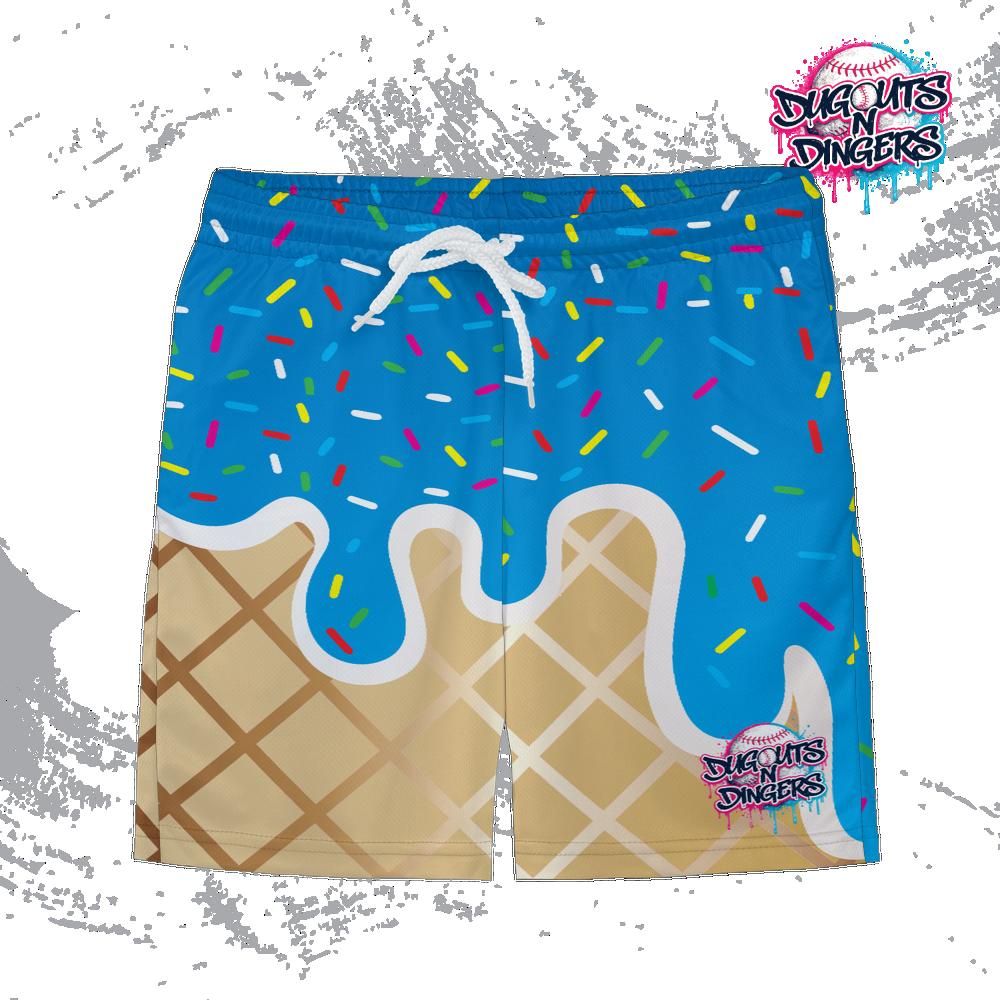 Dugouts N Dingers - Blue Ice Cream - Youth Shorts