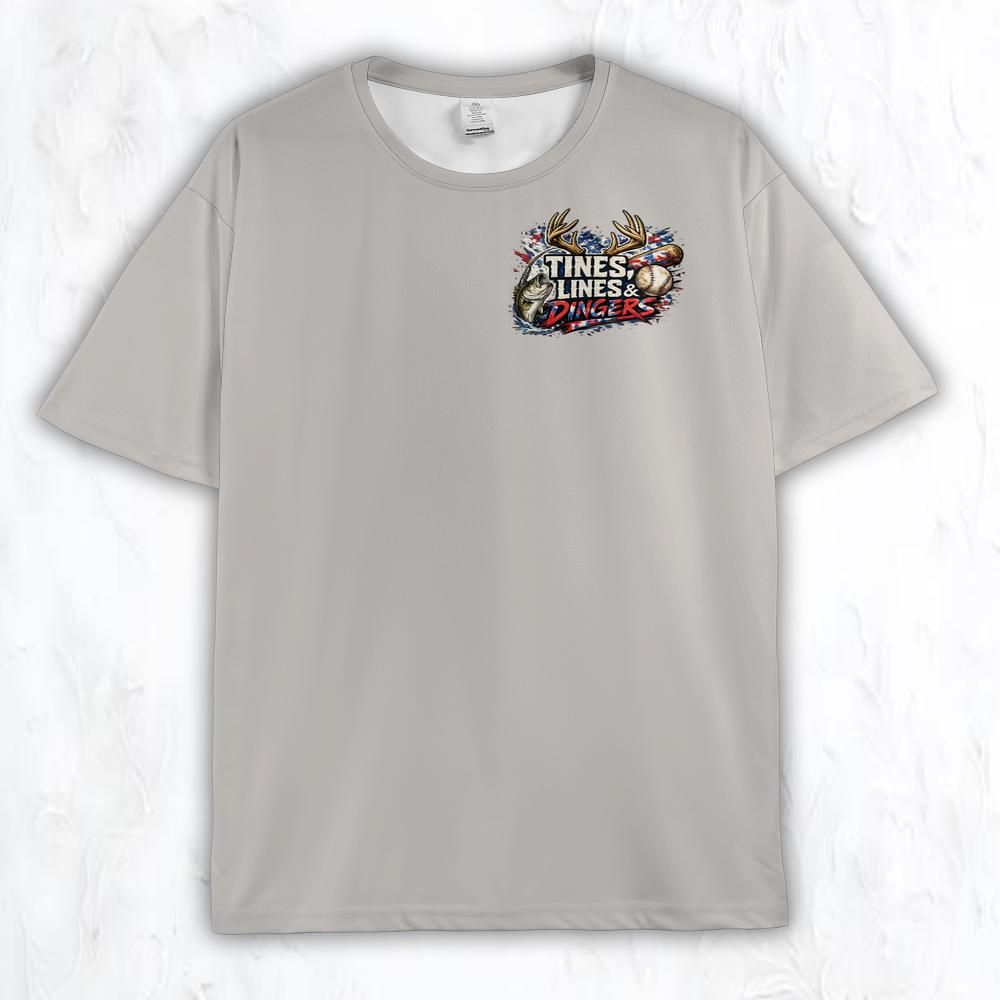 Dugouts N Dingers - Tine's, Lines & Dingers - Adult TShirt