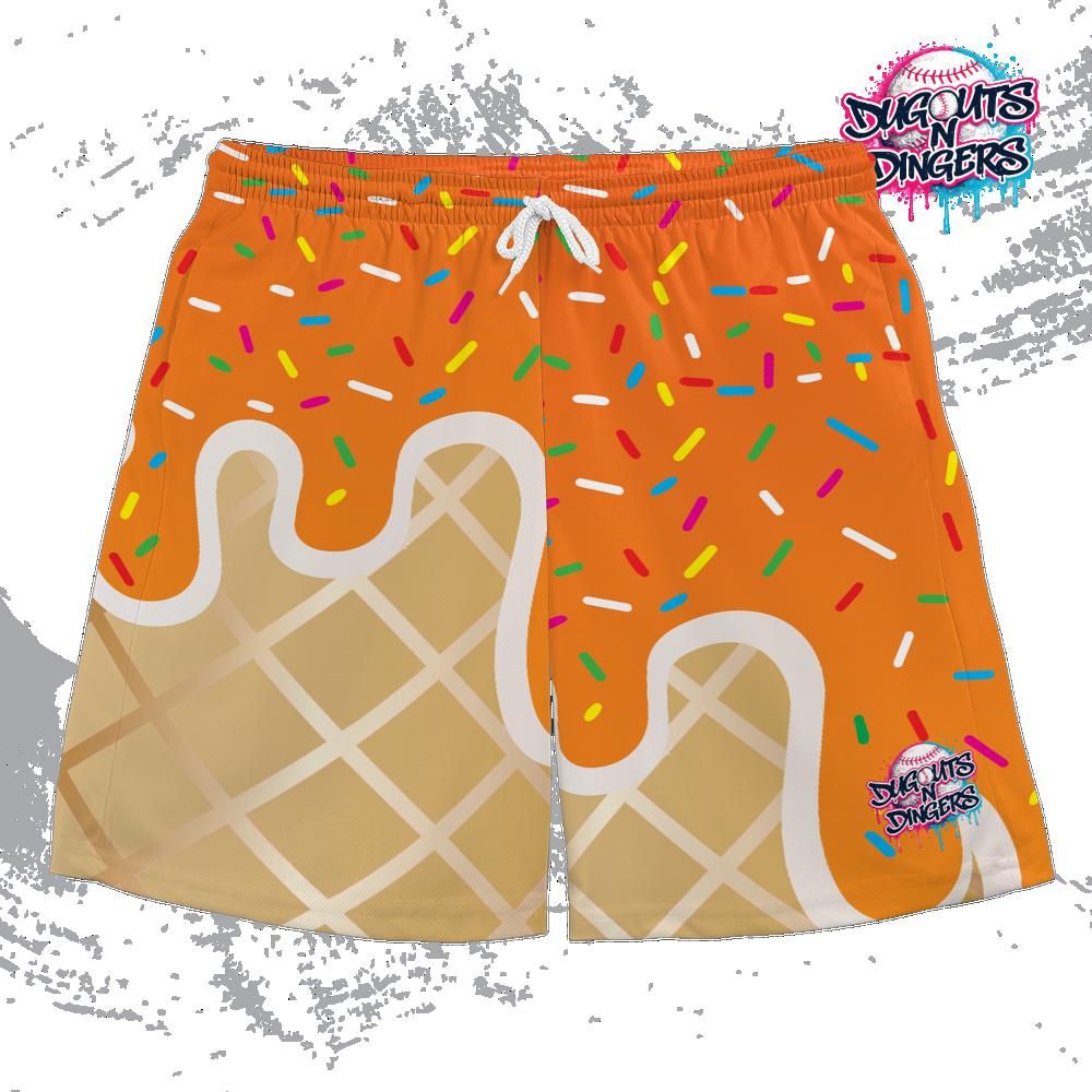 Dugouts N Dingers - Orange Ice Cream - Adult Shorts