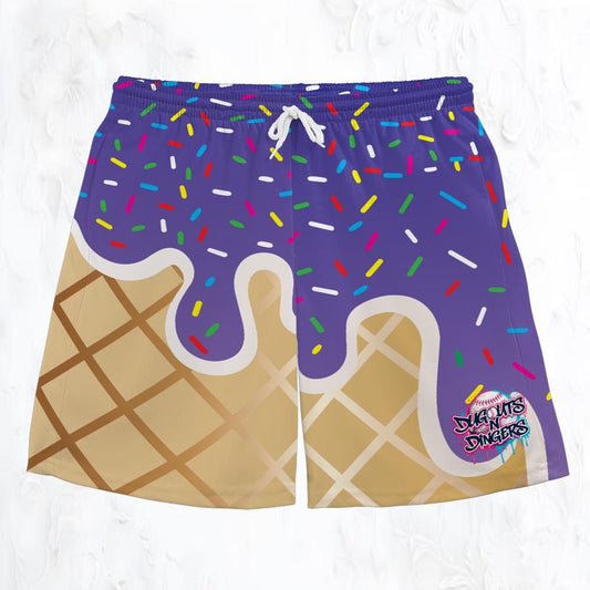 Dugouts N Dingers - Purple Ice Cream - Adult Shorts
