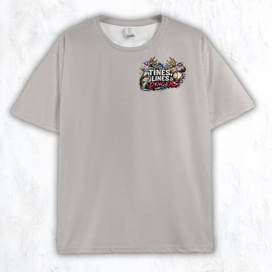 Dugouts N Dingers - Tine's, Lines & Dingers - Adult TShirt