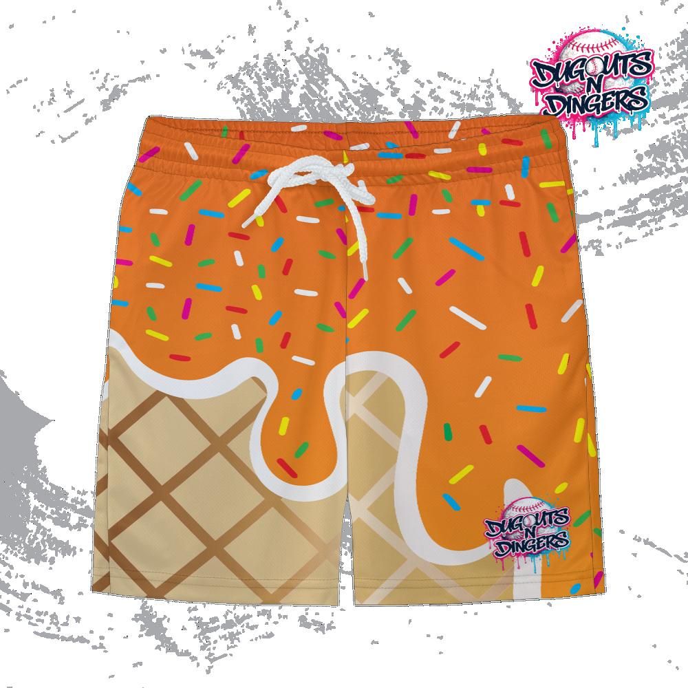 Dugouts N Dingers - Orange Ice Cream - Youth Shorts
