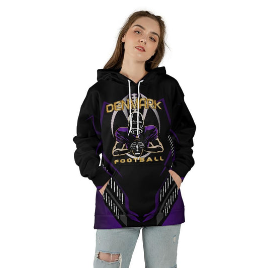 Denmark Football Adult All-over Print Hoodie (Midweight)