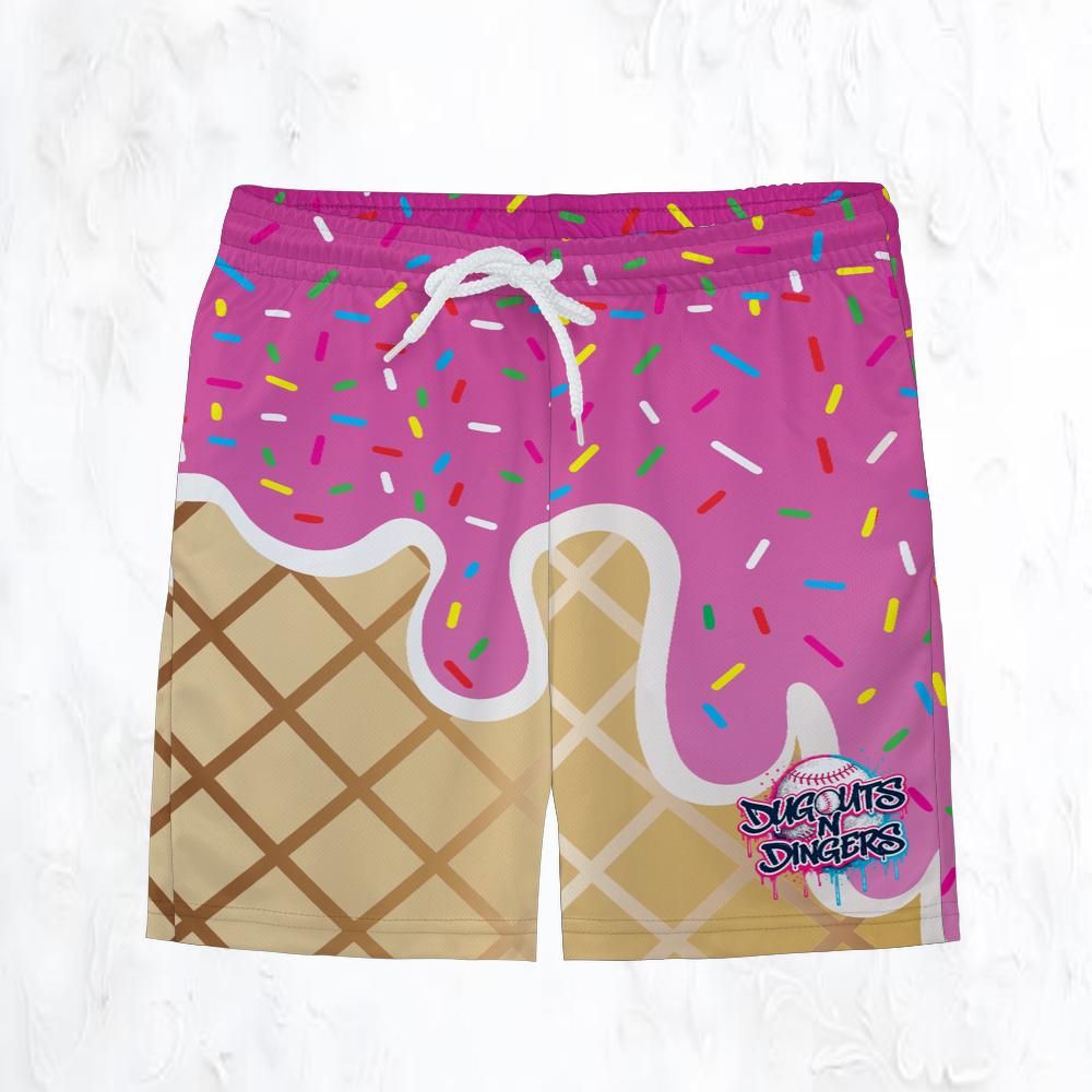 Dugouts N Dingers - Pink Ice Cream - Youth Shorts