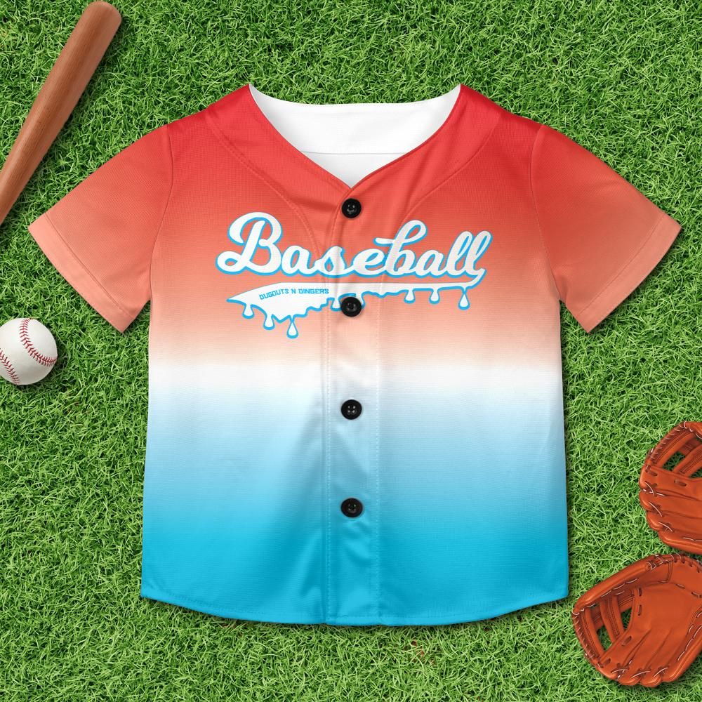 Ice Cream- Popsicle - Dugouts N Dingers Kids and Youth Baseball Jersey Without Piping