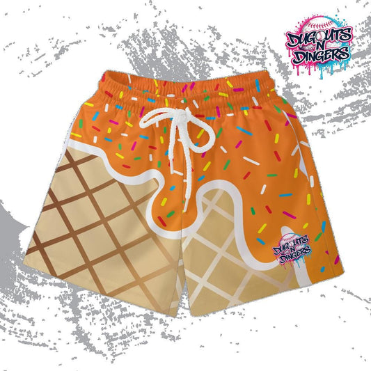 Dugouts N Dingers - Orange Ice Cream - Toddler Shorts