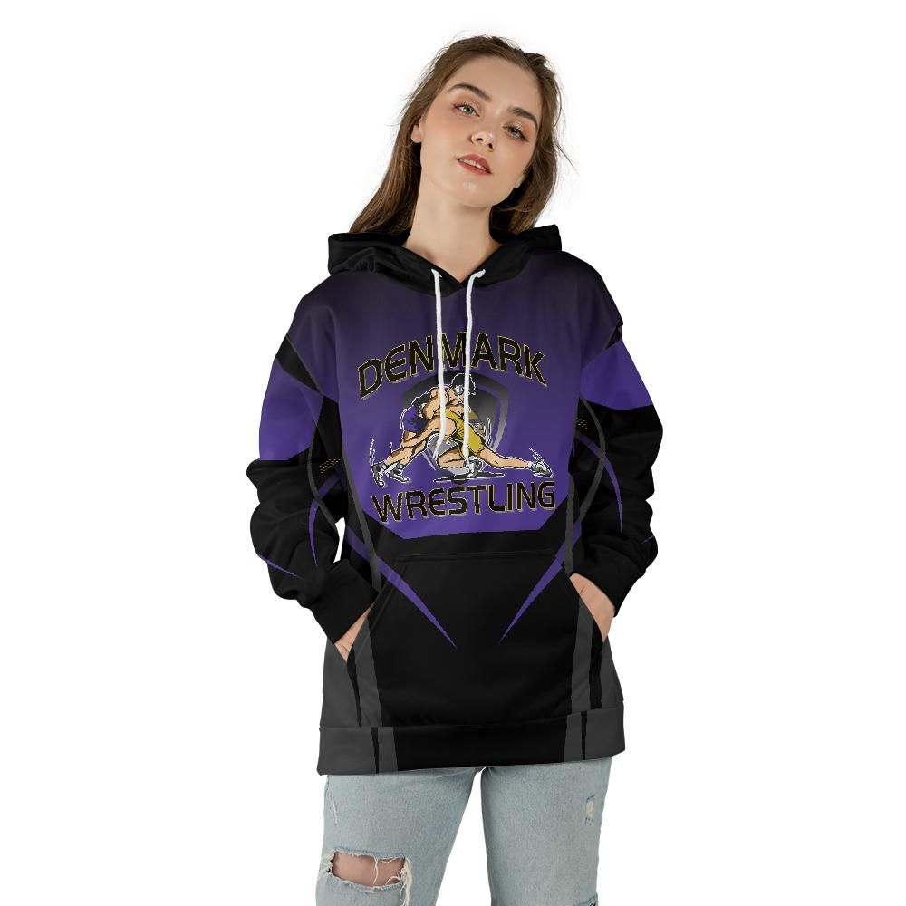 Denmark Wrestling Adult All-over Print Hoodie (Midweight)
