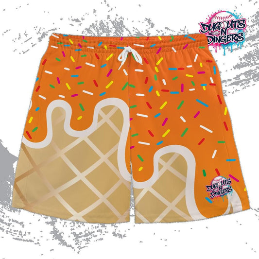 Dugouts N Dingers - Orange Ice Cream - Adult Shorts