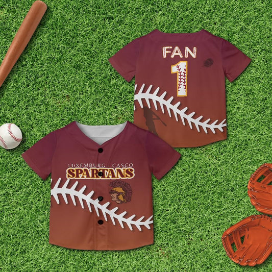 Luxemburg-Casco Spartans Kids and Youth Custom Baseball Jersey