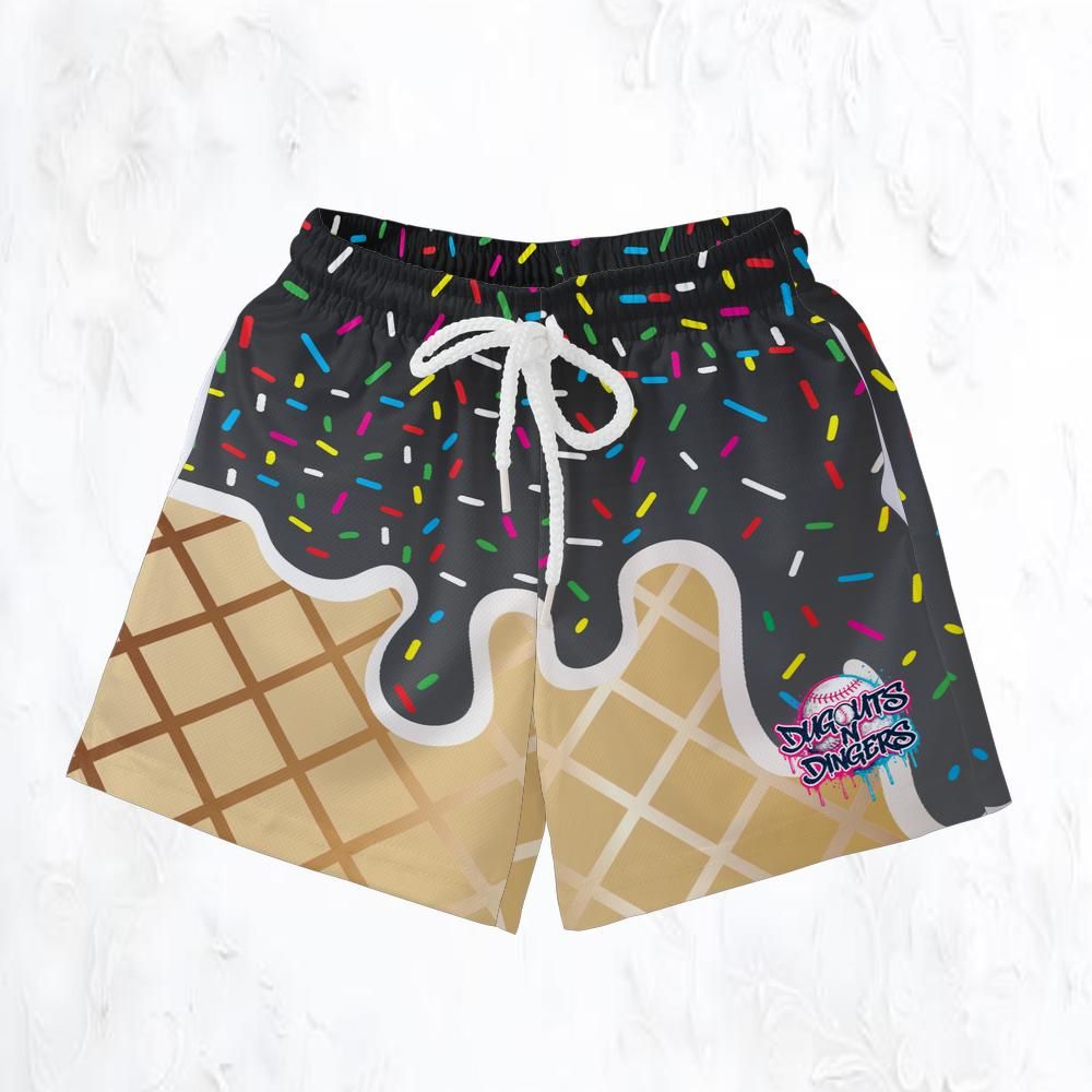 Dugouts N Dingers - Black Ice Cream - Toddler Shorts