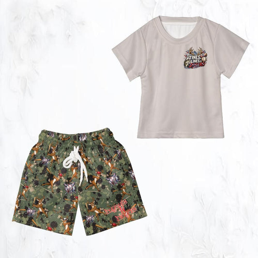 Dugouts N Dingers - Deer Camp - Toddler TShirt Shorts Set